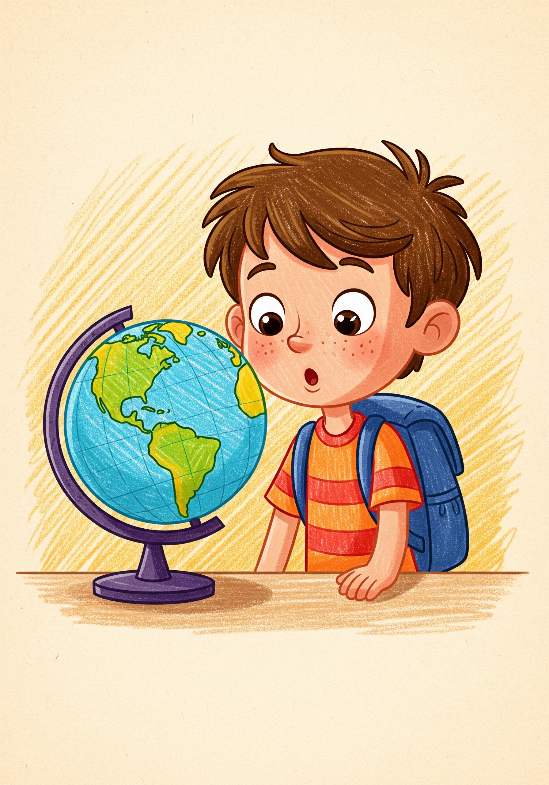 Boy and globe