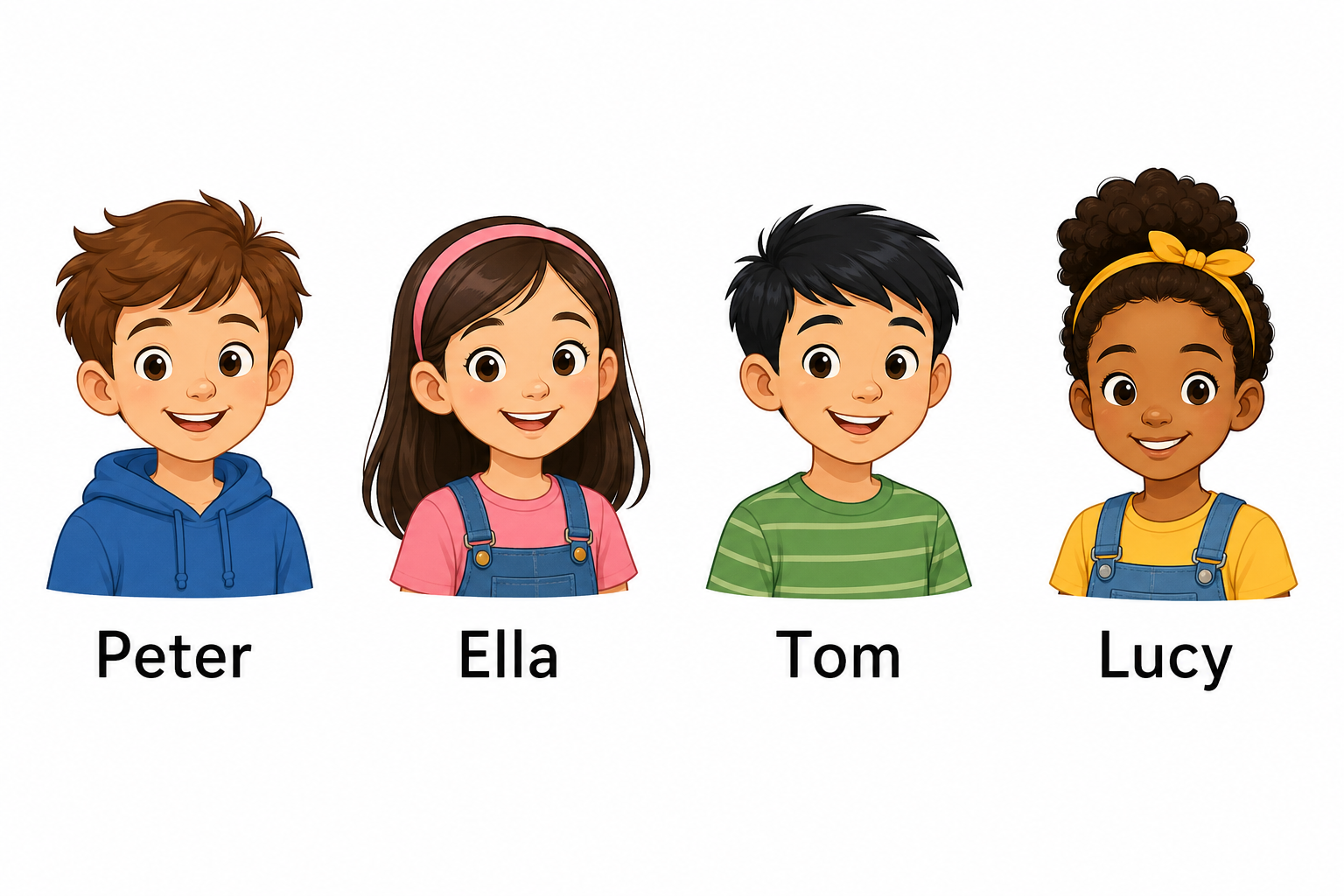 人物卡片 Peter Ella Tom Lucy