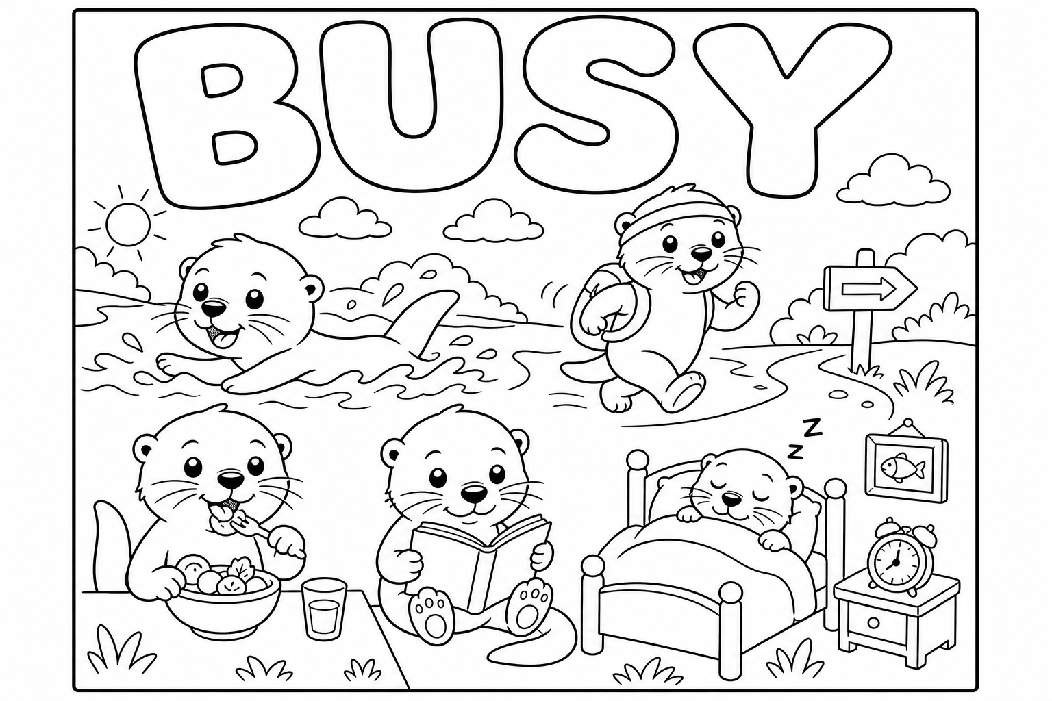 busy 涂色：忙碌的一天