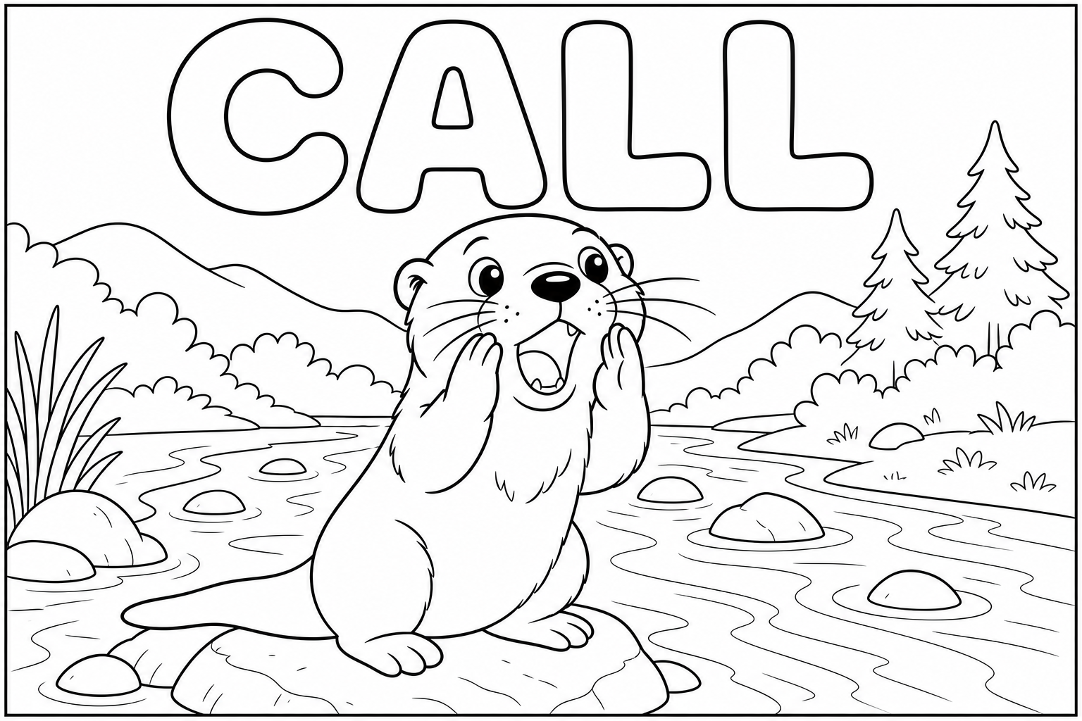 call 涂色：水獭呼唤