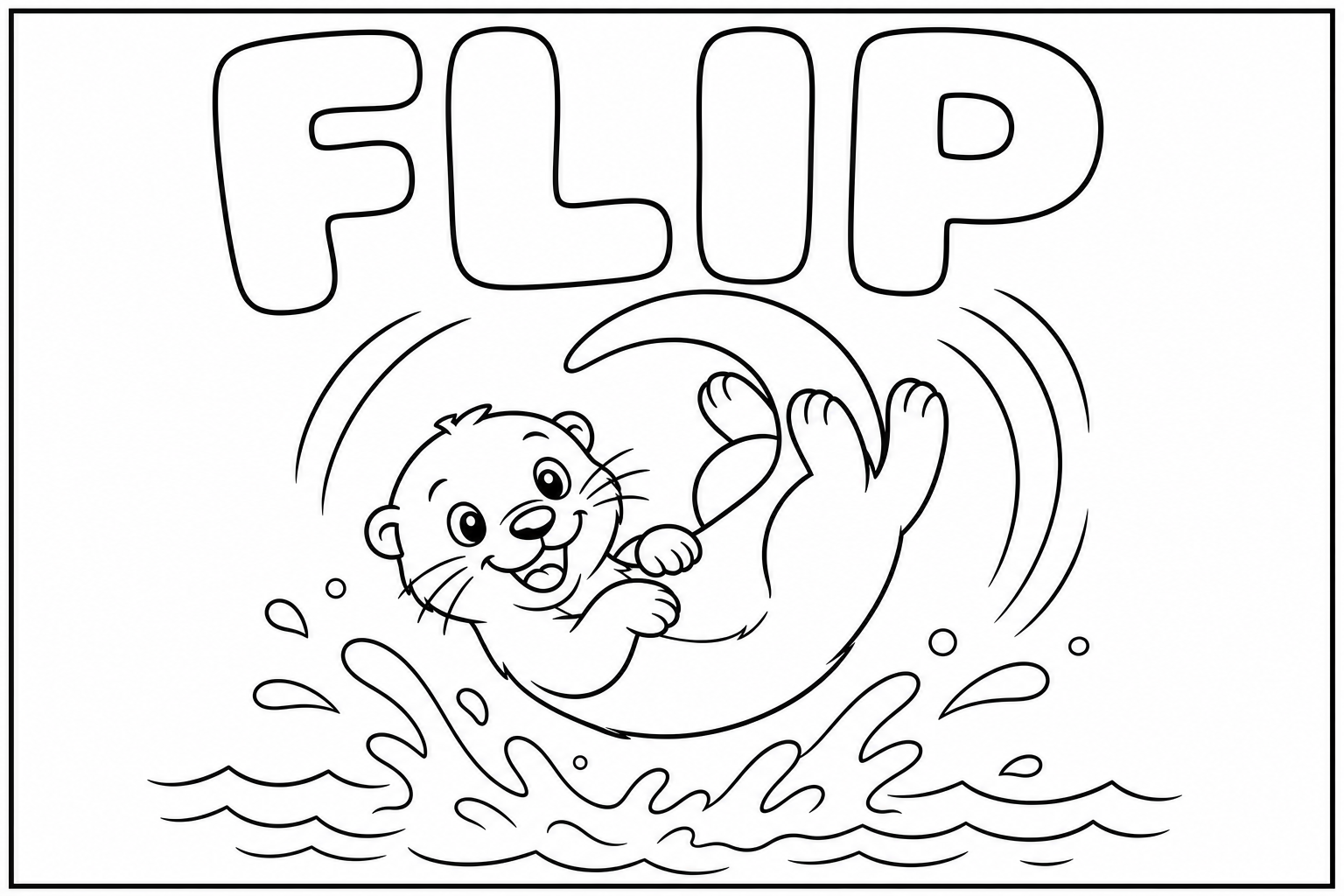 flip 涂色：水獭翻转