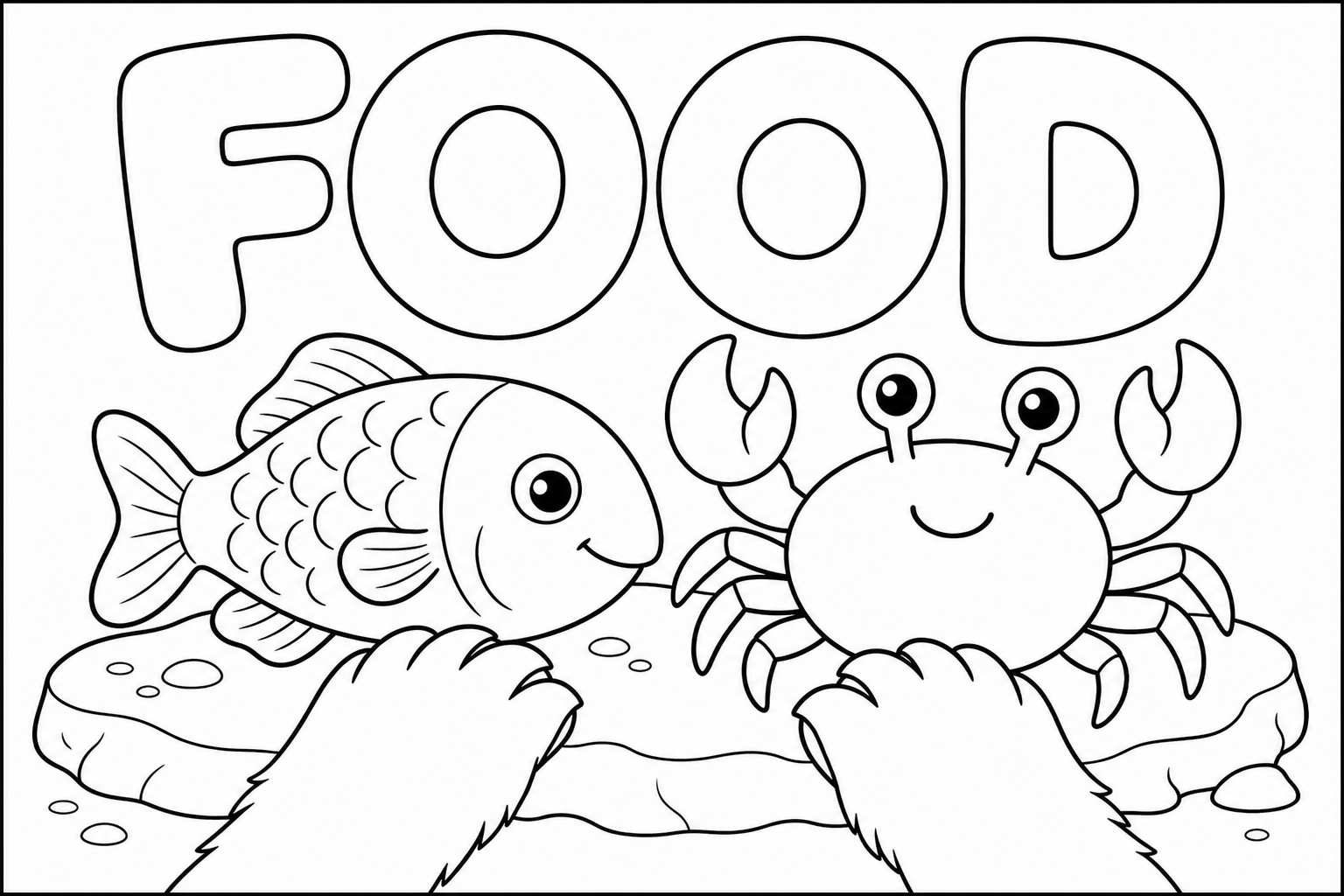 food 涂色：鱼和螃蟹食物