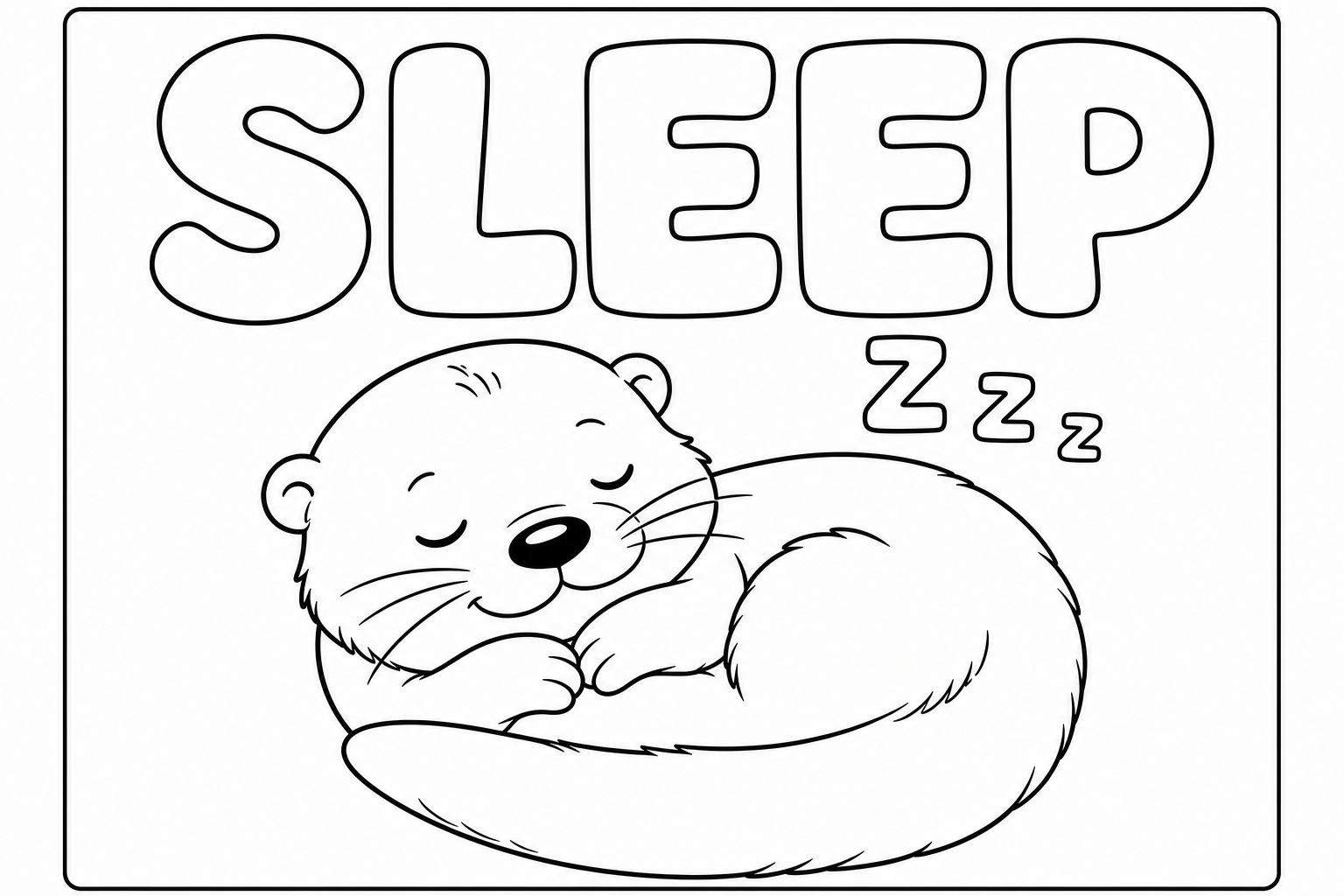 sleep 涂色：水獭睡觉