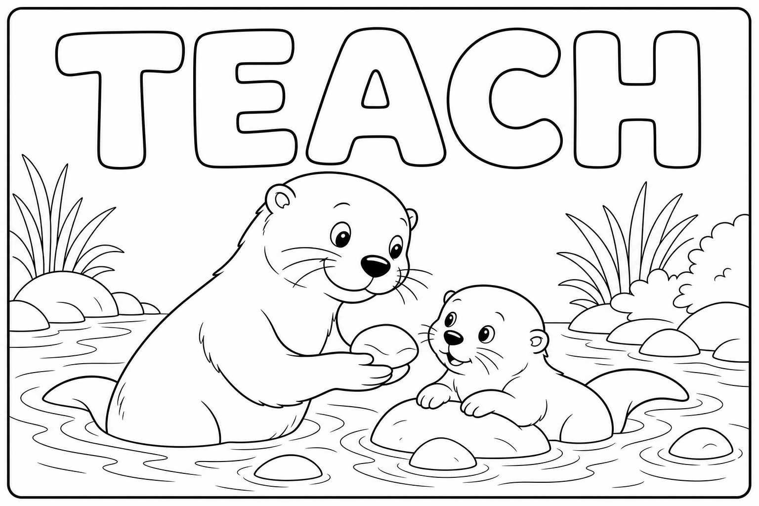 teach 涂色：水獭教宝宝