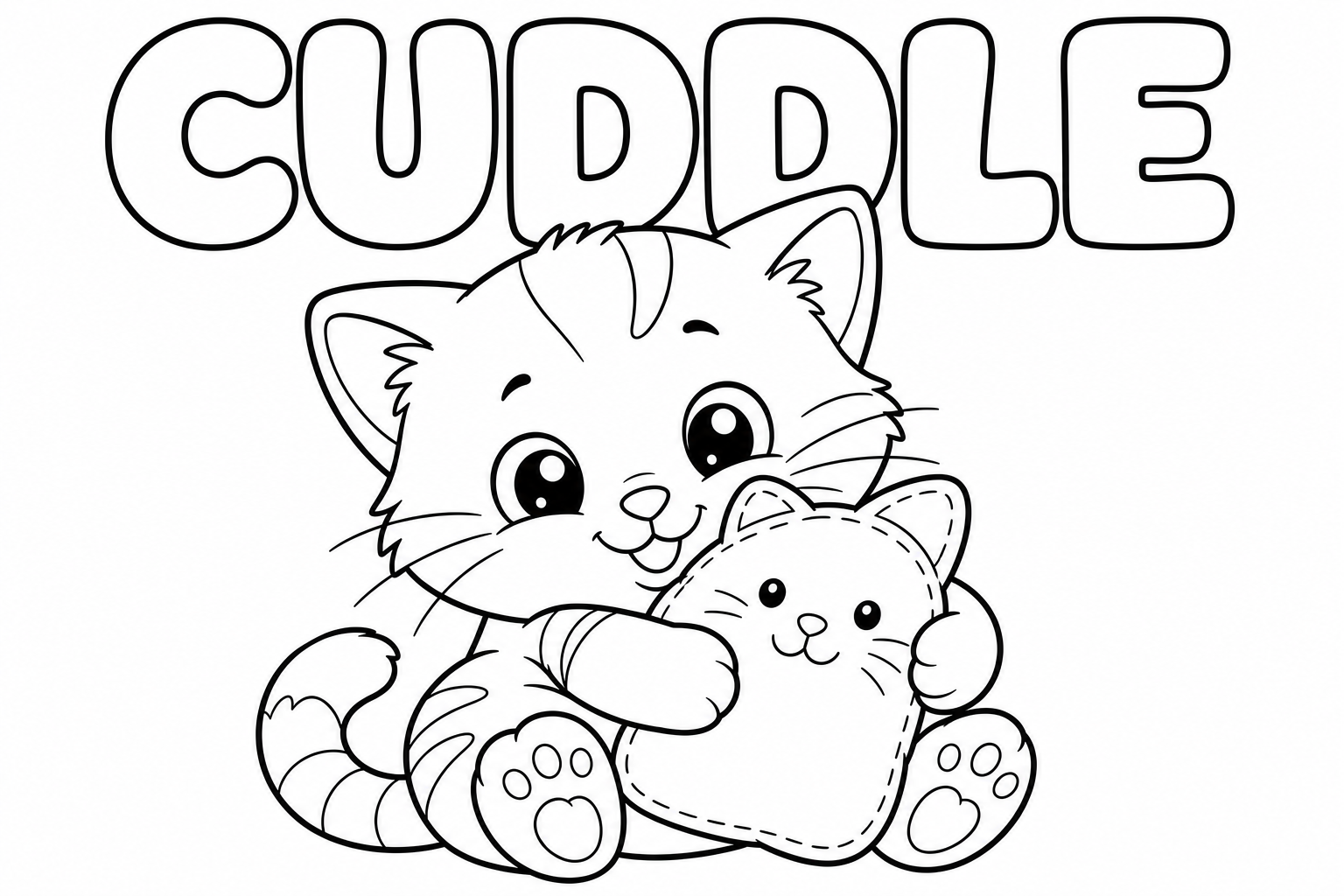 cuddle 涂色：小猫依偎