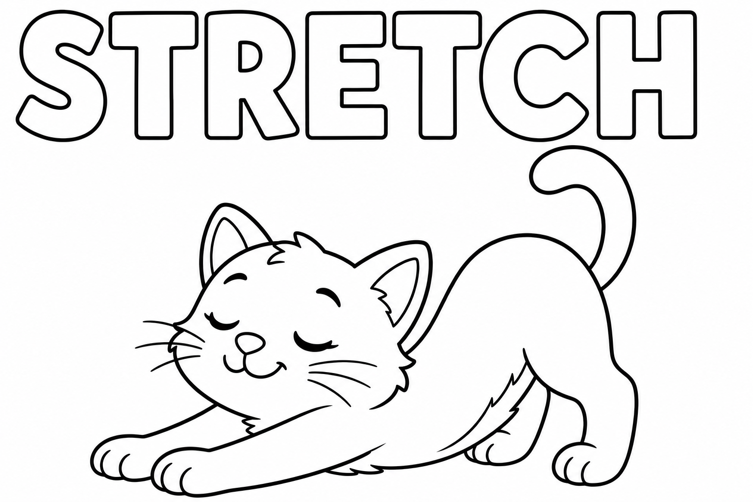 stretch 涂色：小猫伸懒腰