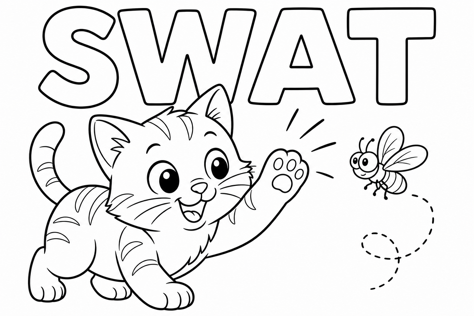 swat 涂色：小猫拍打