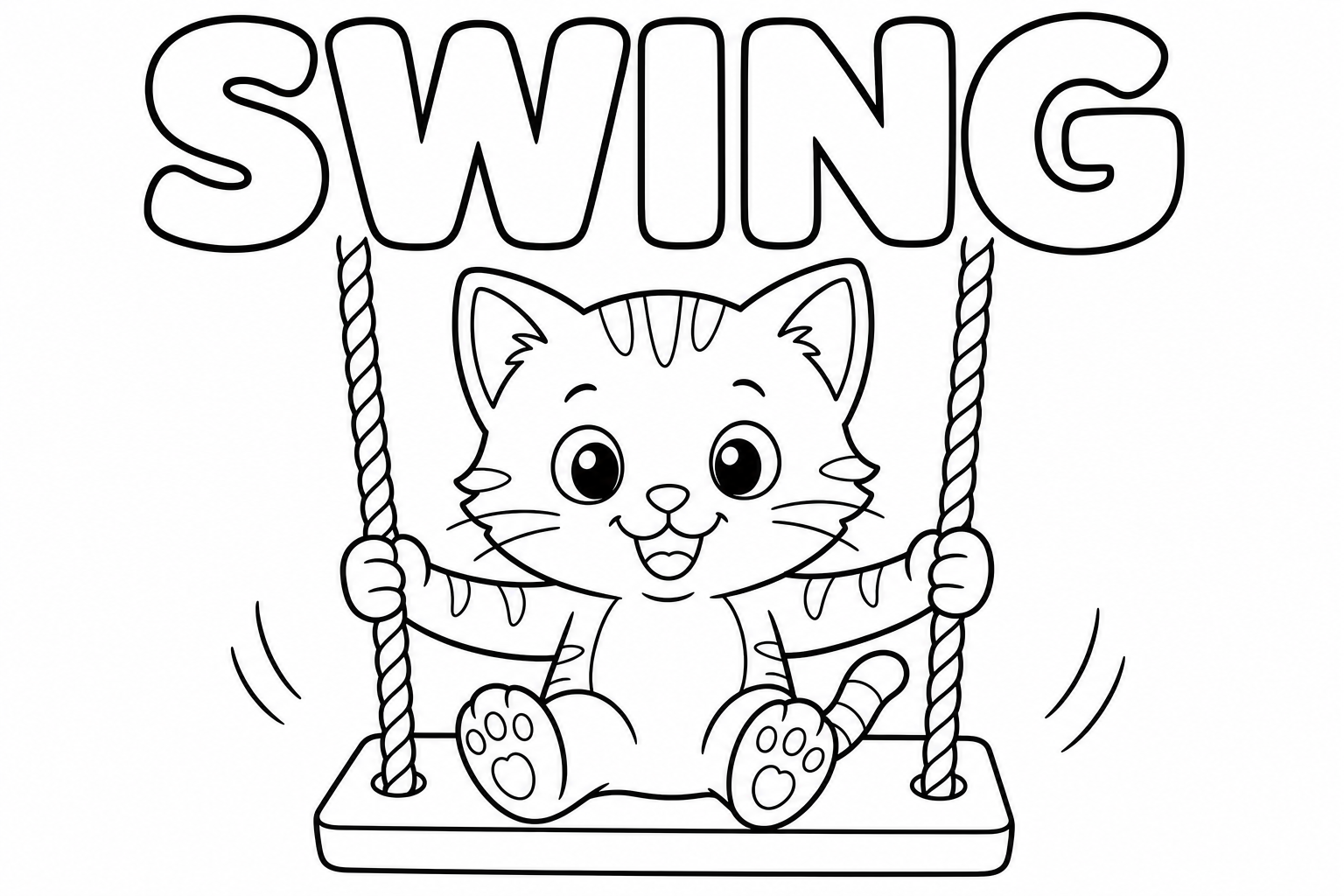 swing 涂色：小猫荡秋千